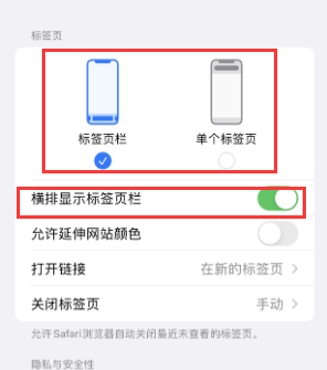 察哈尔右翼中iPhone授权维修分享Safari浏览器如何切换标签栏位置 